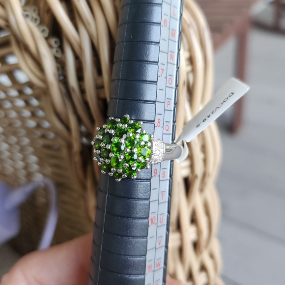 Green chrome diopside cluster ring - Picture 7 of 10